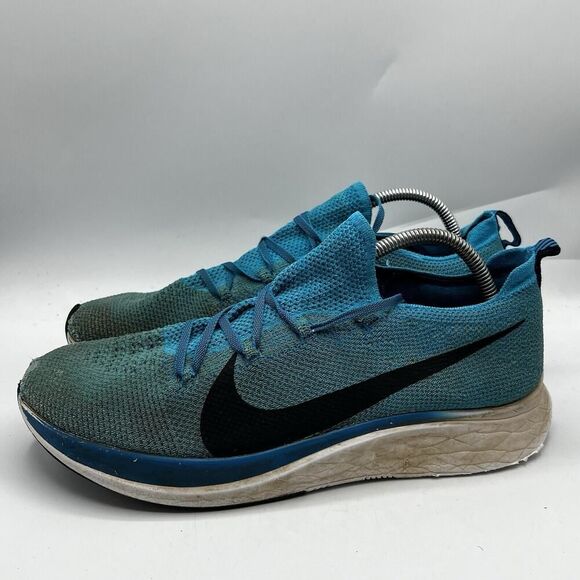 Nike Zoom Fly Flyknit Mens Size 11 Blue Running Training Sneakers AR4561-401 - Picture 4 of 13